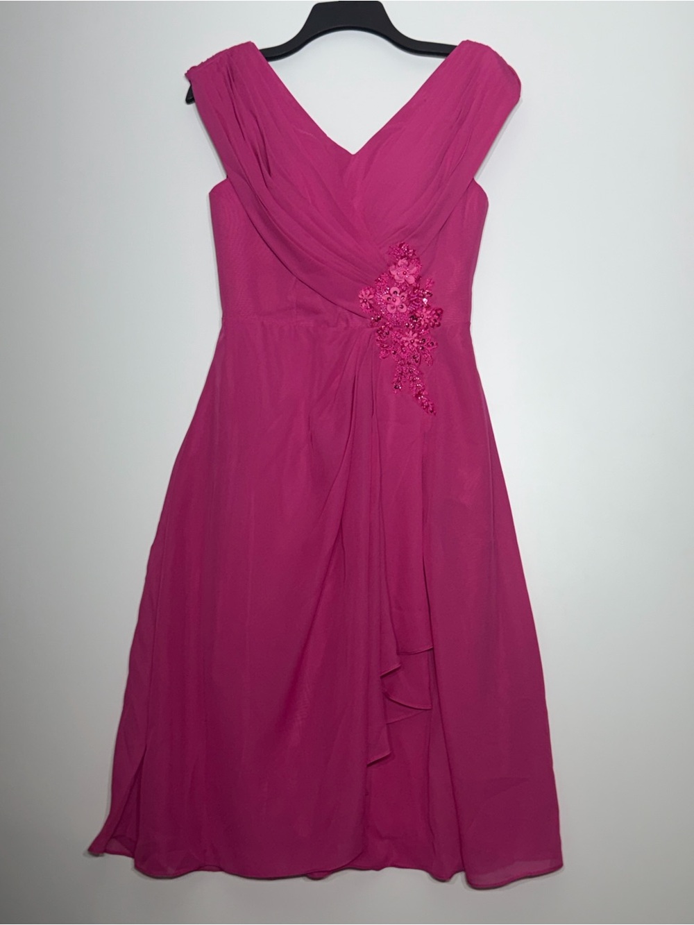 Pink Chiffon Sleeveless Bridesmaid Dress 100% Polyester Regular Size 4
